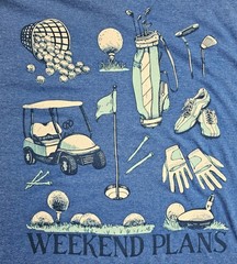 Weekend Plans Men’s T-Shirt Golf Size L Blue Pre-Owned Cotton Blend Dad