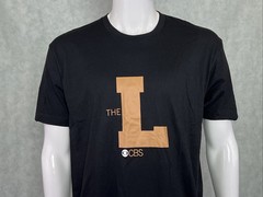 NWT The Late Show Stephen Colbert 2016 “the L” graphic T-Shirt, Black LARGE