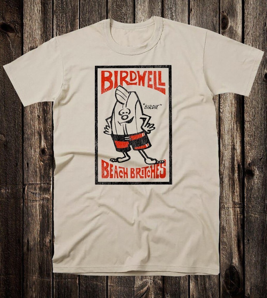 SALE Retro Surf Shop T Shirt Cotton Vintage Art Birdwell Birdie Beach Britches S