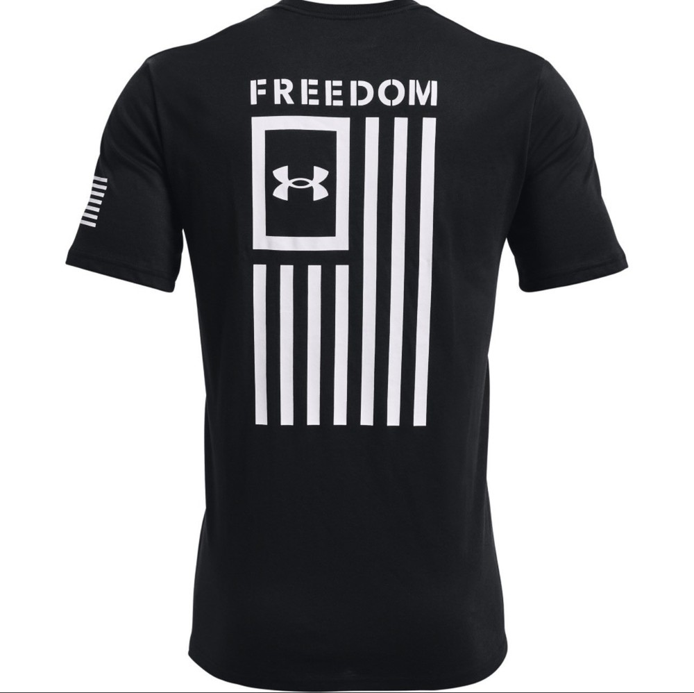 Under Armour 1370810 Men UA Freedom Flag T-Shirt Short Sleeve Tee 3XL Black NEW
