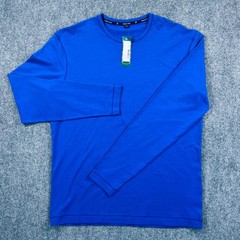Public Rec Go To Long Sleeve Shirt Mens Medium Blue Crew Neck Pima Cotton Tencel