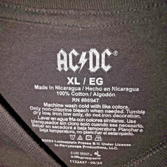 ACDC Back In Black Logo Graphic T-shirt Men Black Short Sleeve Music Size XL