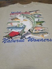 Vintage The Wild Side Shirt L Fish Collage Wild Outdoors Natural Wonders 90s