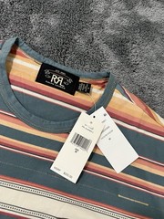 Ralph Lauren Double RL (RRL) Striped Turquoise Pocket T-Shirt- Size Medium