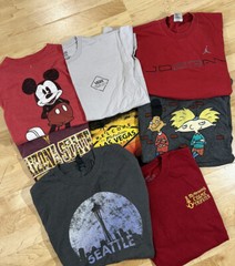 5 T-Shirt Lot Random Sports Bands Movies VTG Pop Culture Streetwear Nike Art