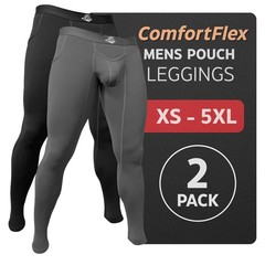 Real Men 28in Modal Leggings V-Fly B Pouch Sm 2pk Blk/Gry Long Johns for Men …