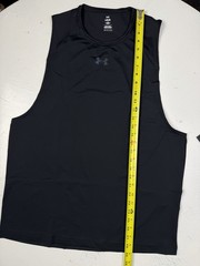 Under Armour UA Mens Large Rush Vent Seamless Black Fitted Tank Top 1383411 New