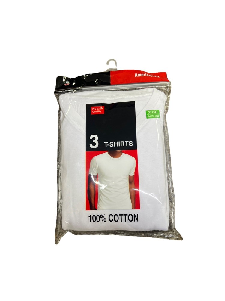 AMERICAN FIT 100% COTTON Crew Neck MEN’S 3 PAIRS OF T-SHIRT XL