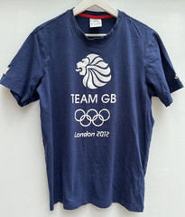 Adidas Team GB T Shirt Mens Medium London 2012 Olympics Blue Short Sleeve