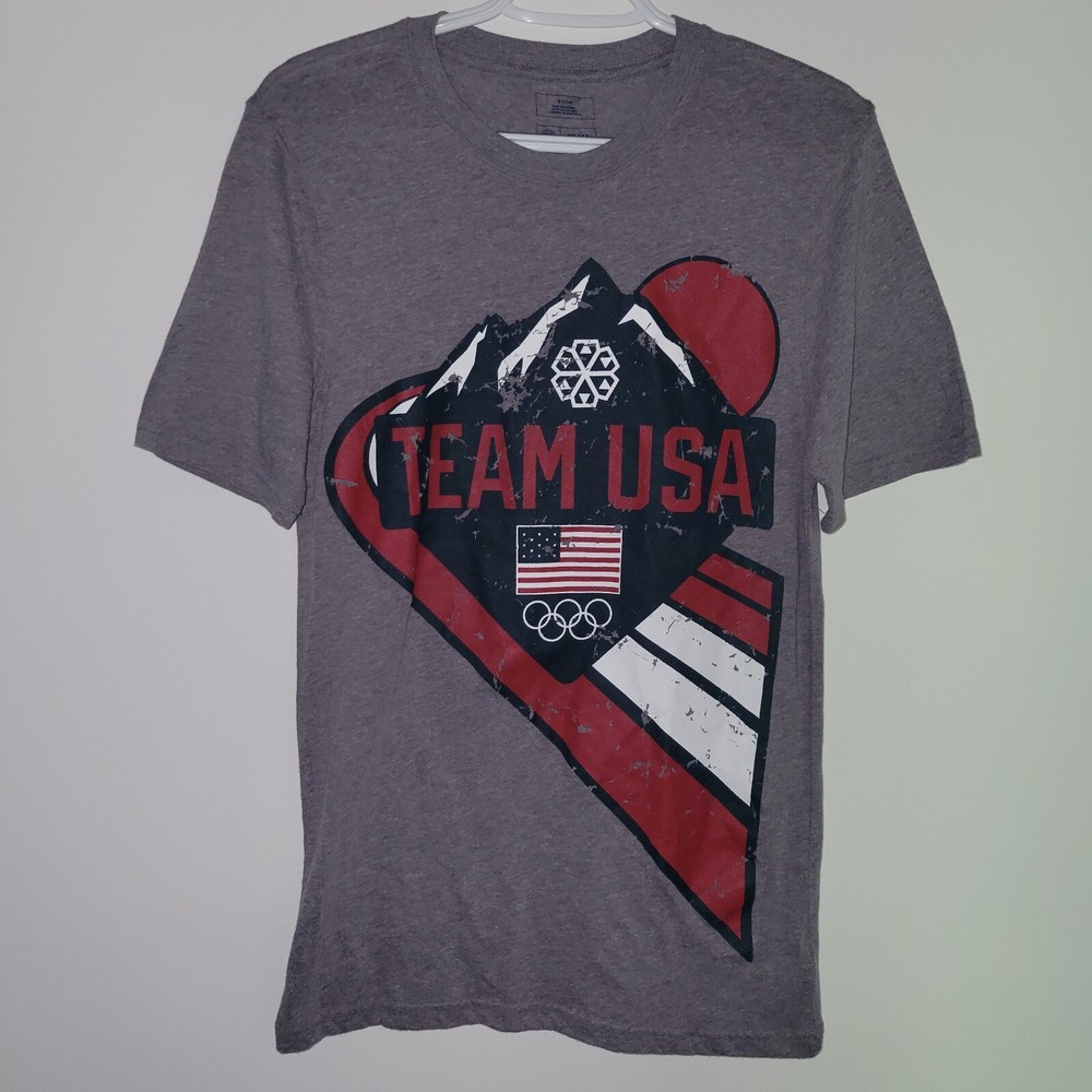 Team Apparel Team USA Olympics Short Sleeve T-Shirt Size Small Gray