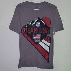 Team Apparel Team USA Olympics Short Sleeve T-Shirt Size Small Gray