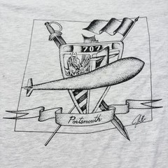 Vintage 90s Hanes USS Portsmouth SSN 707 Submarine Navy Graphic T-Shirt USA 2XL