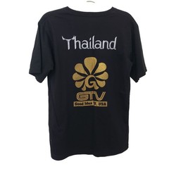 Thailand Good Idea TV T-Shirt Black Unisex Large Colorful Elephant Design