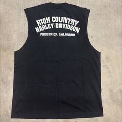 Harley Davidson Engine Skull & Crossbones Tank Top Grunge Size L Fredrick, CO