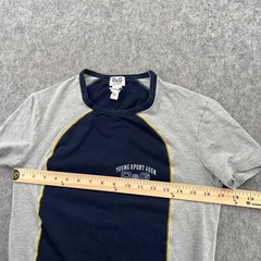 Vintage Y2K D&G Dolce & Gabbana Mens T Shirt Gray Blue Graphic Logo Size XS