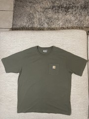 Carhartt K87 Pocket T-Shirt Men’s XL Olive Green Loose Fit Heavyweight Cotton