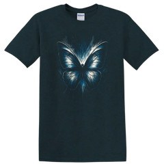 Blue Butterfly Graphic T Shirt for Dark Urban Streetwear Style Tee