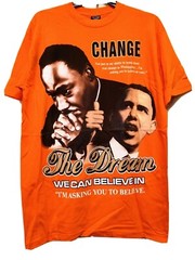 Martin Luther King Barack Obama Men’s XL Graphic Orange T-Shirt The Dream