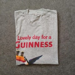 Vtg Guinness T Shirt Mens M Gray Toucan Lovely Day For A Beer Single Stitch 90s