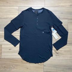PacSun On the Byas Shirt Mens Long Sleeve Henley Shirt Size Small Longer Length