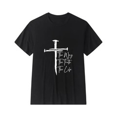 Men’s Christian Faith Graphic T-Shirt – The Way The Truth The Life Cross Design