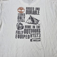 Timberland Graphic T-Shirt Men’s Size M White Front Small Logo 1973 Outdoor NWT