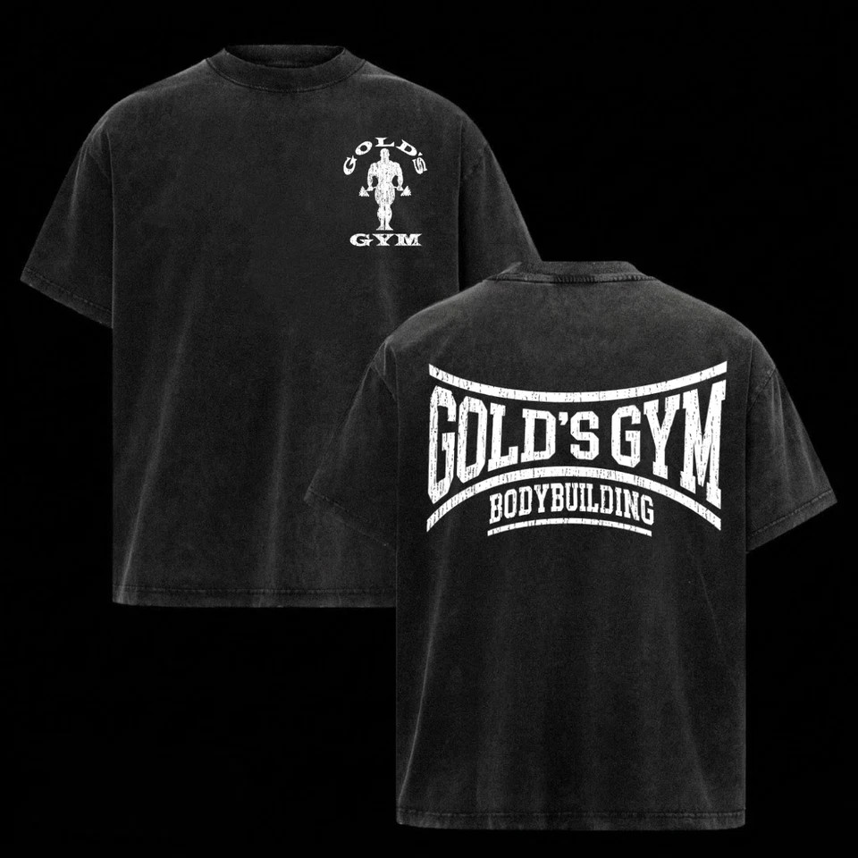 Gold’s Gym Shirt Heavy Cotton Bodybuilding Gym Shirts For Men Top