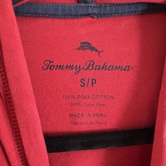 Tommy Bahama Men Sz S Red Long Sleeve Drawstring Hooded T-Shirt