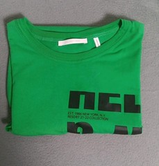 Helmut Lang Men’s Green Crewneck Logo Cotton Short Sleeve T-Shirt Sz MEDIUM