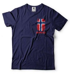 Mens Norway Pocket T-shirt Norway Patriotic Flag Shirt Norway National Shirt