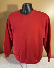 Vintage Russell Athletic 90s Blank Red Pullover Sweatshirt Unisex Size M