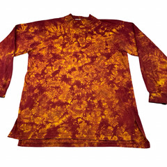 VTG 1990’s Tie Dyed Turtle Men’s 100% Cotton L/S T-Shirt Orange • USA • XL