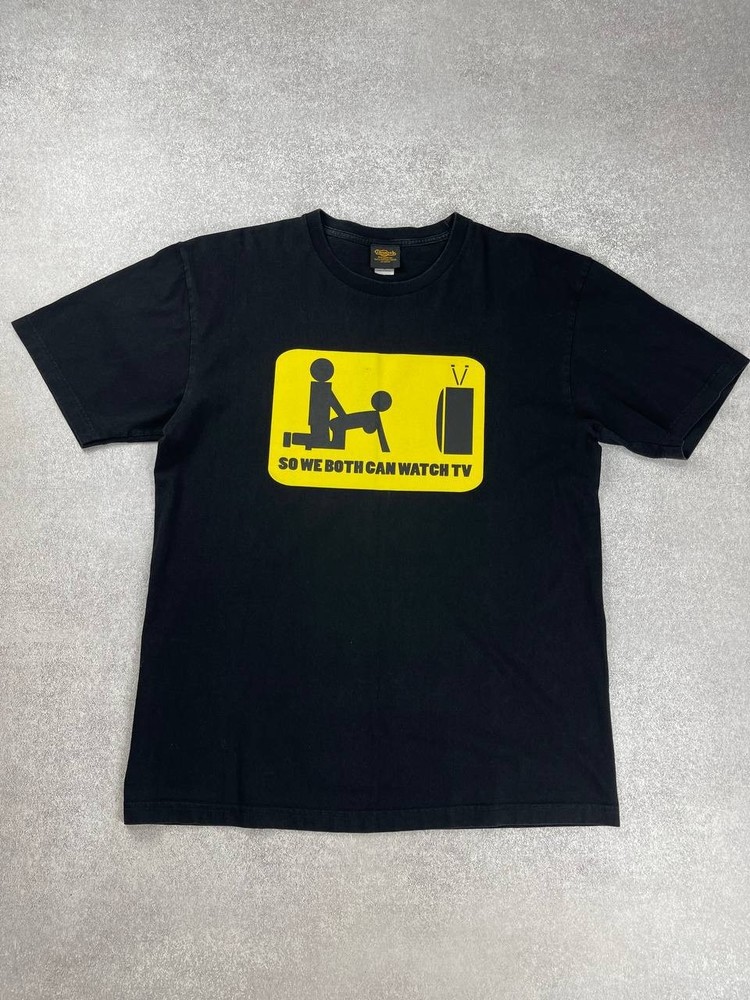 Vintage Changes “So We Both Can Watch Tv” Sex Logo Humor T-Shirt Size L