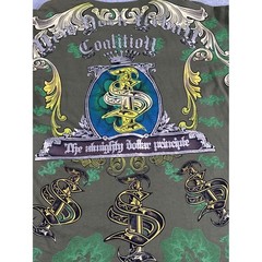 Raw Blue Men’s XL Long Sleeve Graphic Shirt Olive Green Y2K Almighty Dollar Tee