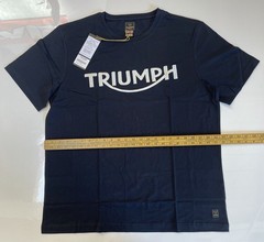 Triumph Bamburgh T Shirt Mens 2XL Jet Black Cotton Embroidered Logo Everyday