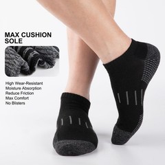 Ankle Socks 8 Pairs Low Cut Moisture Wicking Black