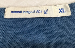 Industry of all Nations Size XL Blue Cotton Natural Indigo 6 Dips SS Crew Neck T