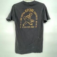 Rip Curl Mens T Shirt Black Pocket Tee Surfing Graphic Print Size S