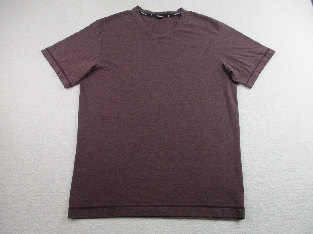 Public Rec Shirt Mens Medium Burgundy Heather V-Neck Pima Tencel Stretch Soft