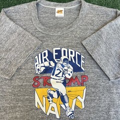 VTG T-Shirt Men Large Gray US Air Force Football Stomps Vs. US Naval Academy 70s