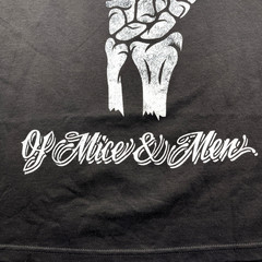 Of Mice & Men Skeleton Hand CA Metalcore Band Black T-Shirt 2XL Deadstock NEW!