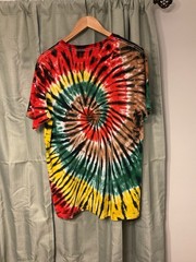 Tie-Dye Spiral Multicolor Cotton Crew Neck Short Sleeve T-Shirt Men XL