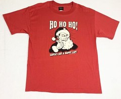 Vintage 90s Changes Santa T-Shirt Large Red Burgundy Single Stitch 1999