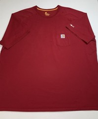Carhartt Force Work T-Shirt Mens 4XL Relaxedl Fit Maroon Short Sleeve Pocket