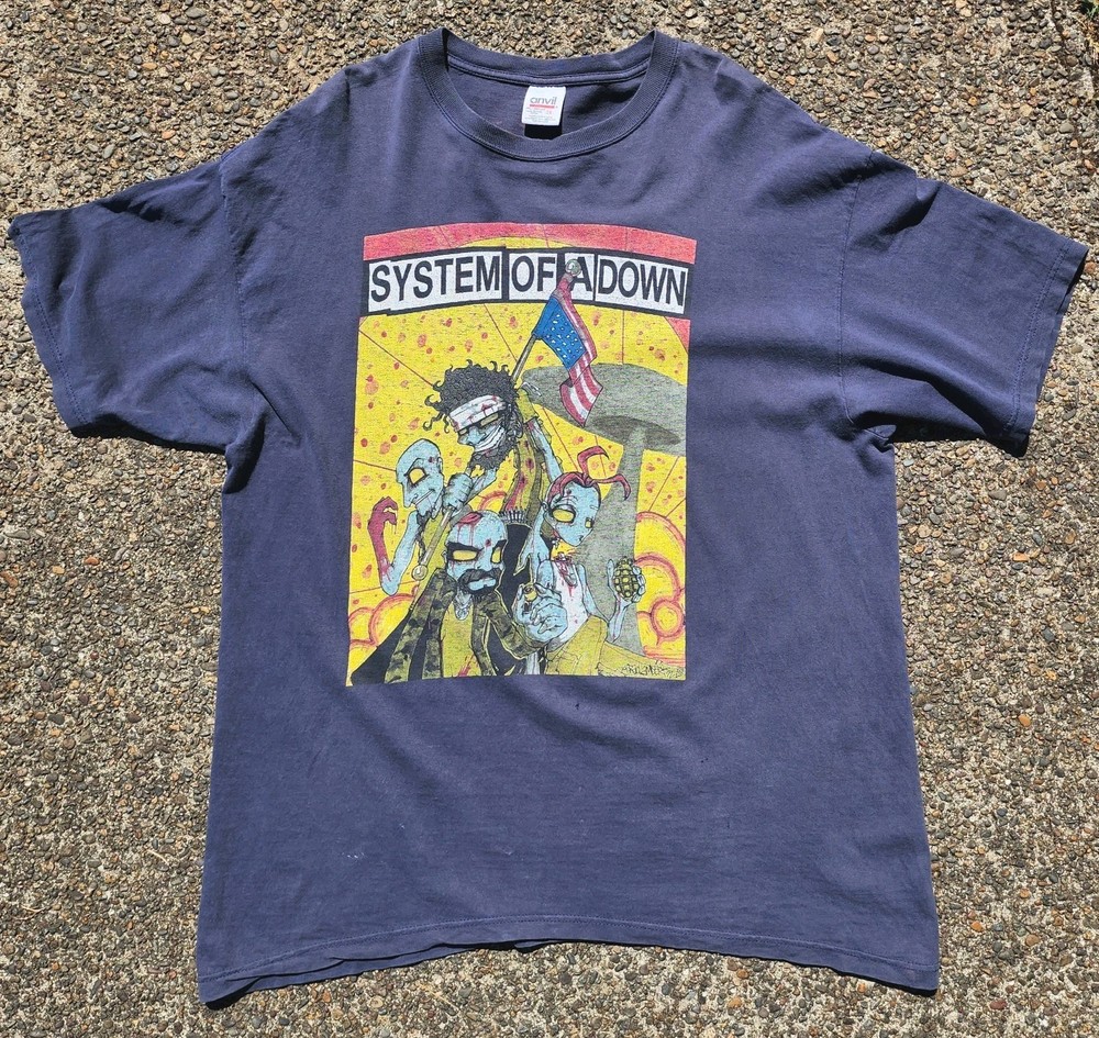 1999 Vintage SOAD System Of A Down Mushroom Cloud Shirt Nu Metal 90s Mall Goth
