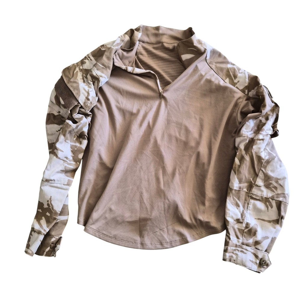 British Military Desert Tactical Combat Shirt Tan Camo Union Jack Patch