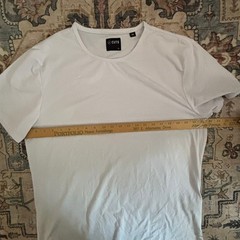 Cuts Clothing Mens Curve-Hem T-Shirt White PYCA Pro Crew Neck XL Gym Work Out