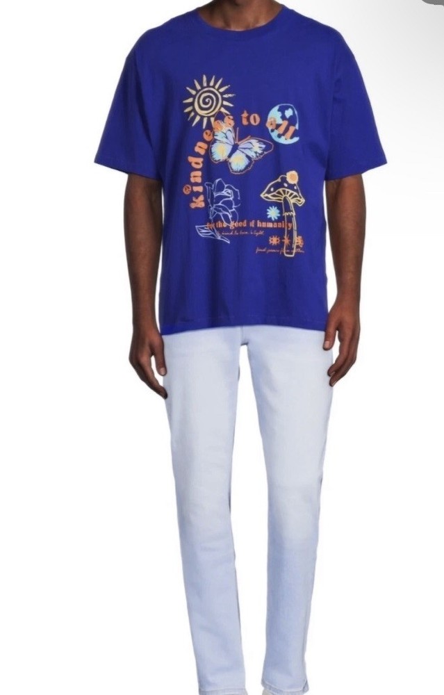 No Boundaries3 Pieces Tee shirts Men’sSz M(38-40) 1 Piece W Oversize GraphicBlue