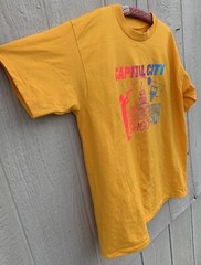 Vintage Capital City Shoot Out T Shirt Basketball Neon Graphics Tee Size XL