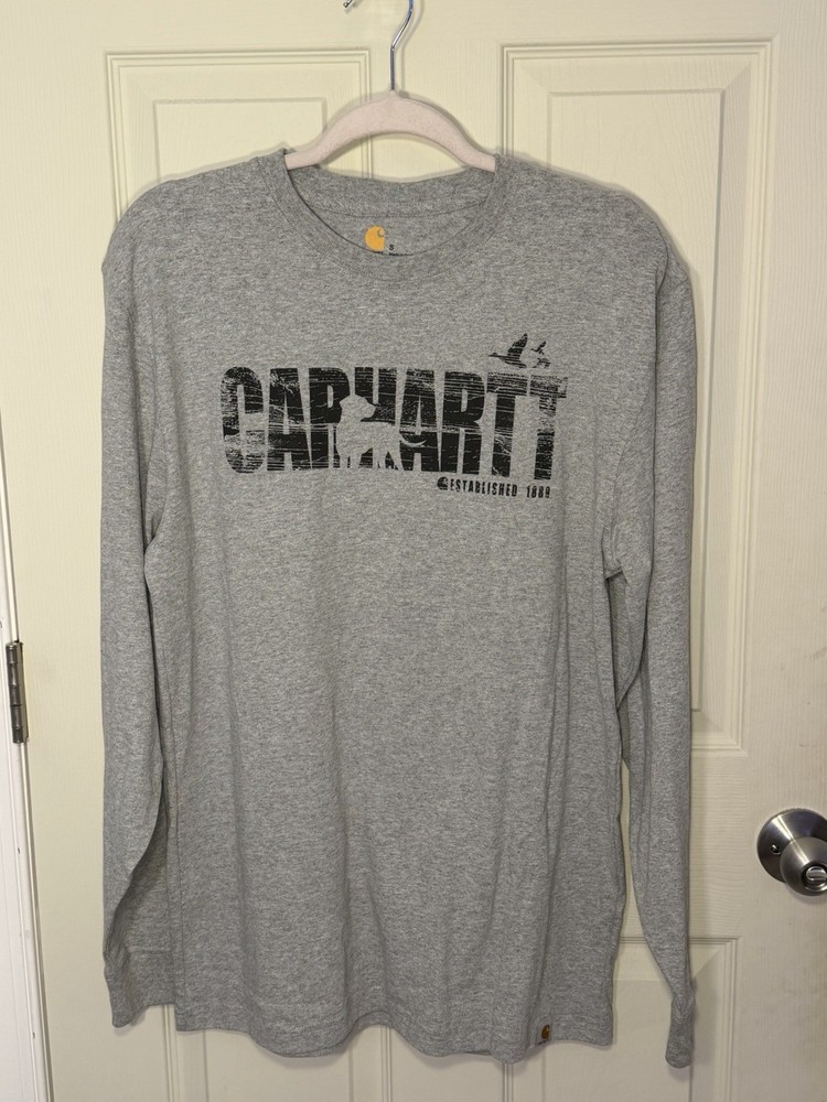 Carhartt Men’s Long Sleeve Logo Tshirt Size Small Original Fit